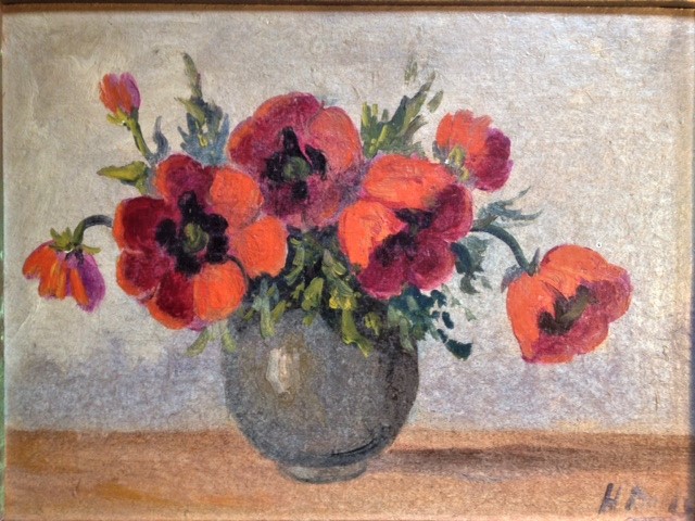 Niet of onleesbaar gesigneerd - Oud werk, Klaprozen op een vaas kopen? Bied vanaf 1!