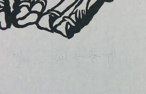 Ad Gerritsen - Houtsnede, Onder de chocolade boom kopen? Bied vanaf 70!