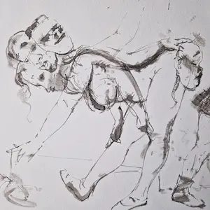 Theo Daamen - in 1988 gemaakt aquarel/inkt op papier "uitslover" met persoonlijke opdracht kaufen? Bieten Sie von 54!