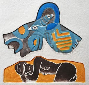 Corneille - Aquagravure: 'Les oiseaux amoureux et l’Africaine' - Nieuw ingelijst (Groot) kopen? Bied vanaf 690!