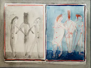 Theo Beerendonk - Bijzondere jaren 60 erotische gemengde techniek op papier - gesigneerd kopen? Bied vanaf 32!