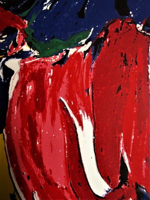 JAS - Atelier le Bateau -Handgesigneerd Expressionistisch Litho "Mokum Red" kopen? Bied vanaf 10!