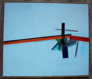 Herman van Tongeren - Olieverf op doek: "Gebroken oranje lijn" - 1975 kopen? Bied vanaf 250!