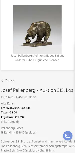 Joseph Franz Pallenberg - Spelende beer kopen? Bied vanaf 750!