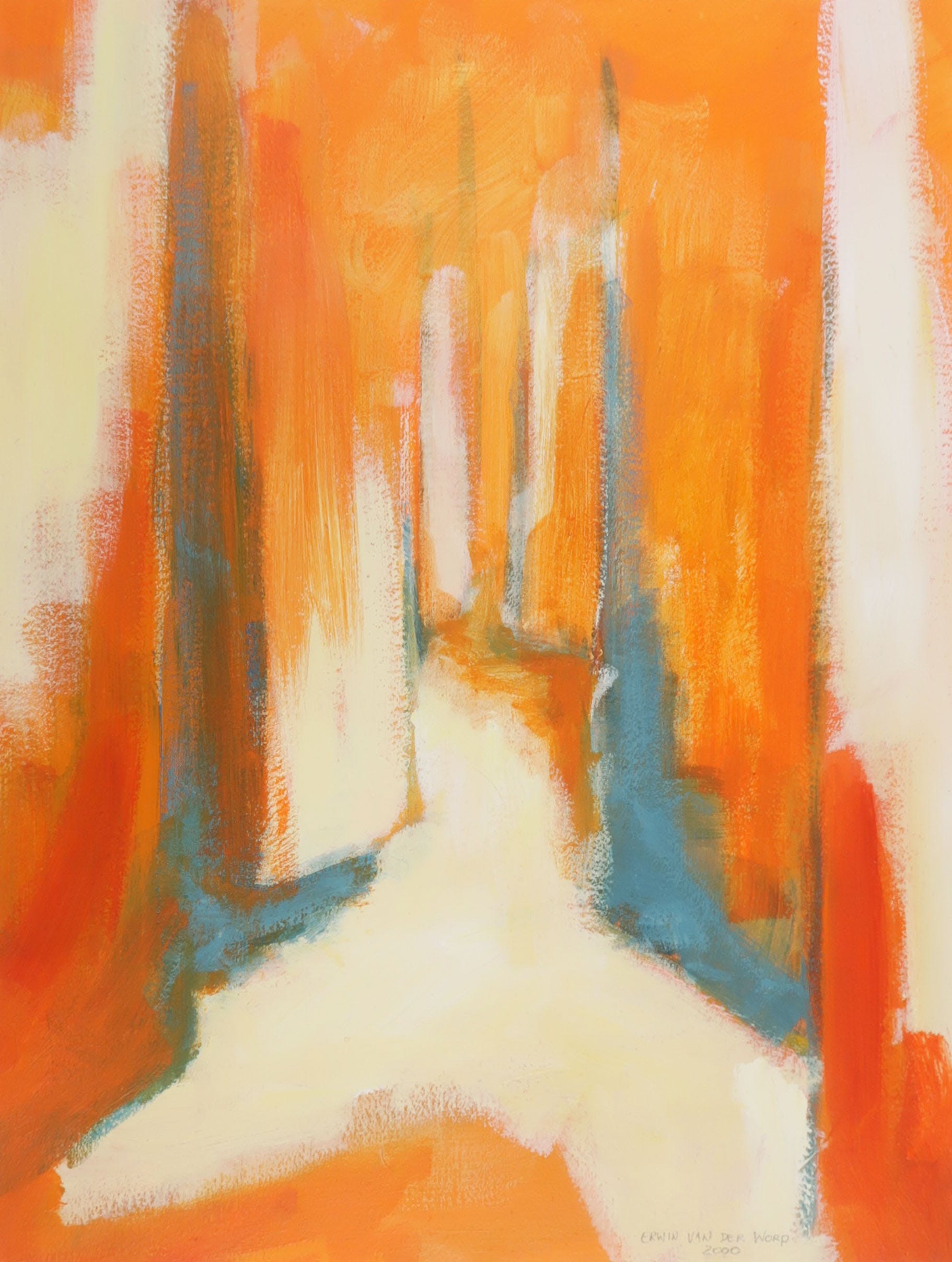 Erwin van der Worp - Acryl op papier, Zonder titel verkocht voor € 1!