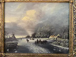 Niet of onleesbaar gesigneerd - schaatspret kopen? Bied vanaf 1!