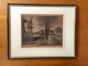 Marius Johannes Janssen - Schiedam Broersvest 1870 - Ets, Ingelijst verkauft für € 30!