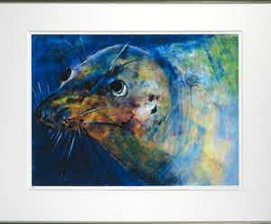 Maya Wildevuur - Zeefdruk. Titel, "Zeehond". verkocht voor € 80!