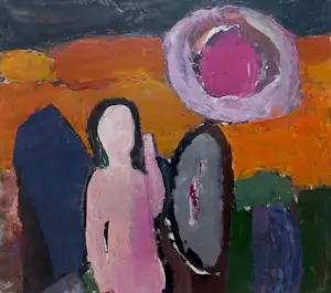Gene Eggen - Figuur in zonnig landschap, olieverf op papier (netjes ingelijst) kaufen? Bieten Sie von 195!