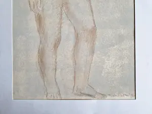 Jos van den Berg - Pastel en roodkrijt tekening "staand vrouwelijk naakt / verso zittend naakt" kopen? Bied vanaf 37!