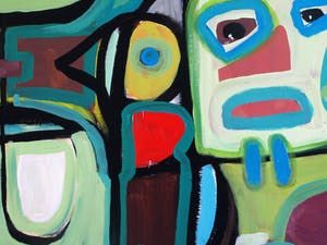 Jasper Banen - Acrylverf op doek , “Maskers” – 2010 kopen? Bied vanaf 275!