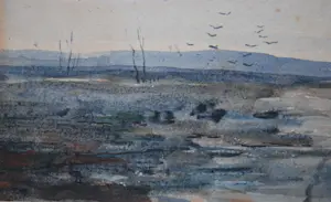 Johannes Martinus Bach - Landschap - ingelijste aquarel kopen? Bied vanaf 35!