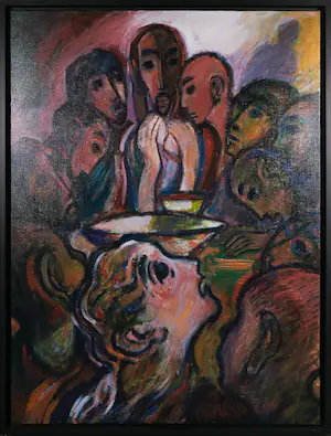 Willem Claassen - Acryl op doek, Laatste Paasmaal I - Ingelijst (Groot formaat!) kaufen? Bieten Sie von 50!