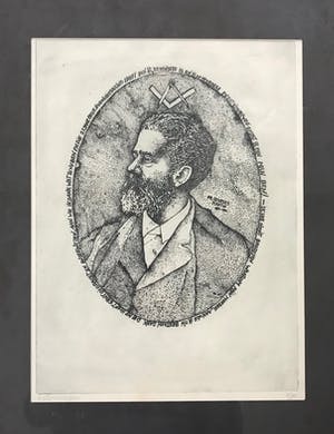 Ab Steenvoorden - Gesigneerde ets - 11/75 - Ingelijst kopen? Bied vanaf 45!