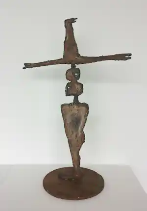 Albrecht Genin - Metalen sculptuur, Zwei Figuren balancieren verkauft für € 370!