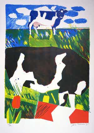 Jan Cremer - Litho, Hollands Landschap nr. 1 verkocht voor € 150!