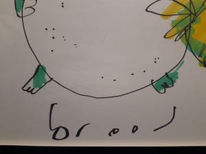 Herman Brood - grote tekening, ingelijst en gesigneerd kopen? Bied vanaf 775!