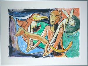 Anton Vrede - Zeefdruk, Strange relationship - Ingelijst (Groot) kopen? Bied vanaf 1!