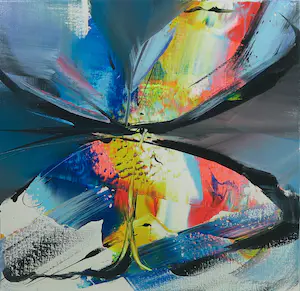 Peter Meijer - Acryl op doek, Vlinder 5 - Ingelijst kopen? Bied vanaf 1!