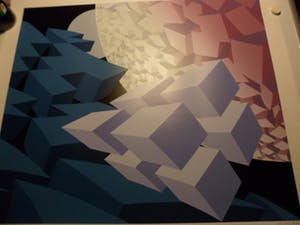 Hans Klaui - Mooi geometrische zeefdruk van Hans Klaui, kopen? Bied vanaf 40!