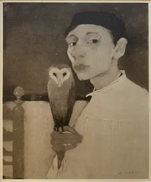 Jan Mankes - Originele Heliogravure - Zelfportret met Uil 1923 kopen? Bied vanaf 150!