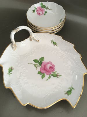 Meissen porzellan - koffie of thee potje met schaaltjes kopen? Bied vanaf 175!