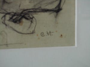 Cornelia Hioolen - Houtskooltekening - Vissersvrouwen kopen? Bied vanaf 50!