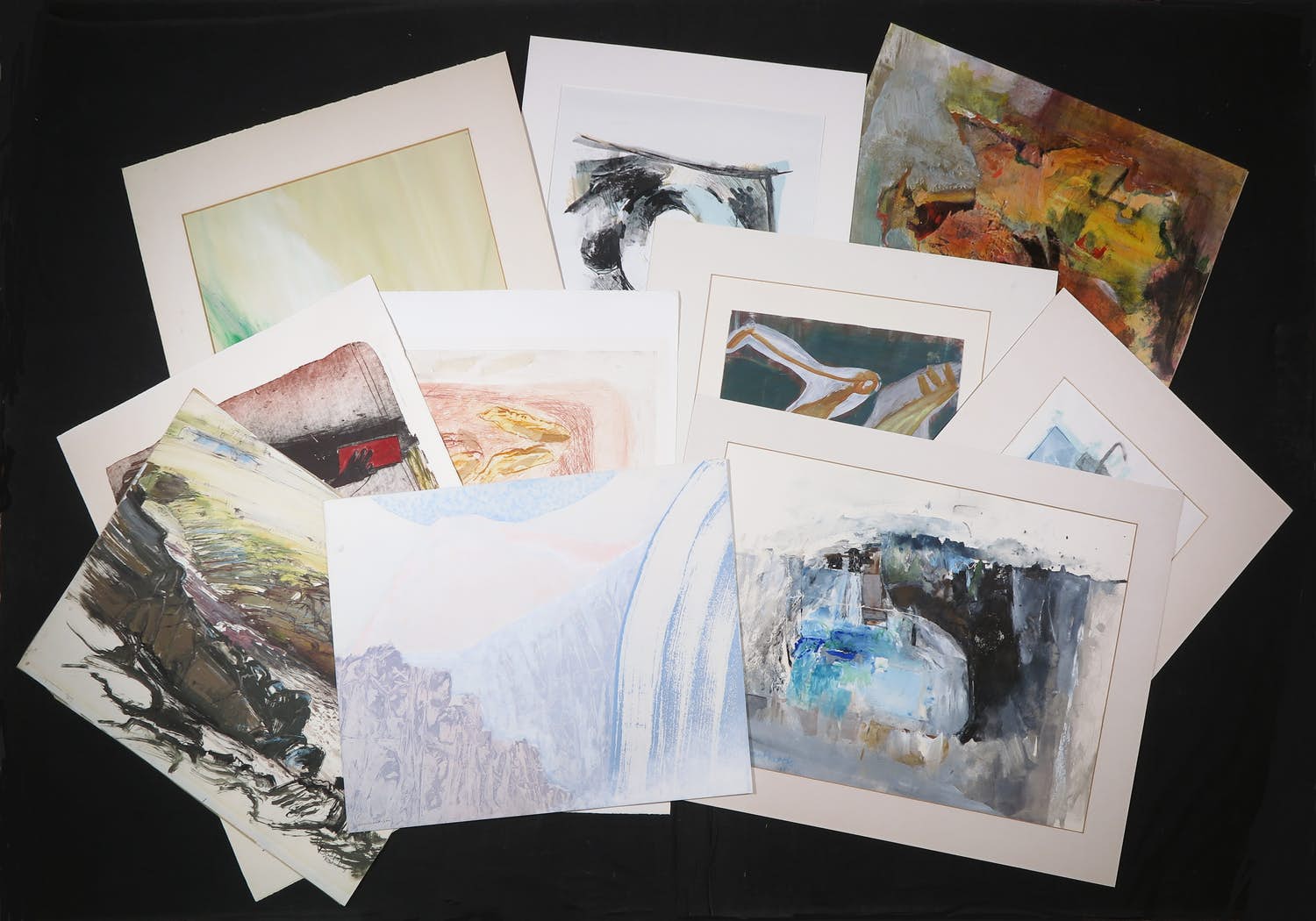 Paul Marcus - en andere - Lot van 10 abstracte werken op papier kopen? Bied vanaf 1!