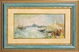 Gianni Tedeschi - Pastelkrijt, Mattino a Venezia - Ingelijst verkocht voor € 150!