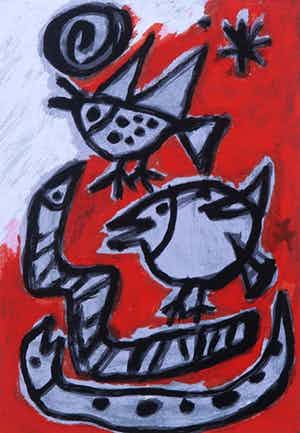 Corneille - Zeefdruk, Zonder titel 2 verkocht voor € 100!