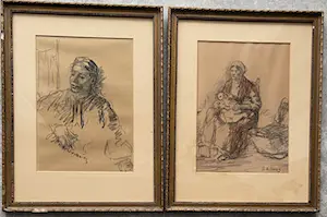 Bernard de Hoog - Vrouw met baby en portret kaufen? Bieten Sie von 200!