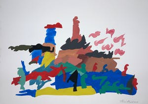 Henri Plaat - Gouache, Zonder titel (Groot) kopen? Bied vanaf 70!