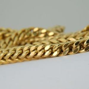 1915- Robuust Engels Londen 9 krt geel-gouden "dubbel" Gourmette Collier- Lang! kopen? Bied vanaf 1500!