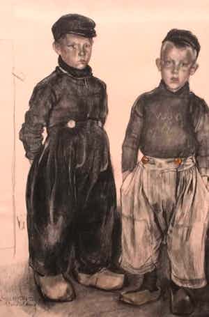 Cees Bolding - C3538 - Jongetjes in Volendamse klederdracht verkocht voor € 60!