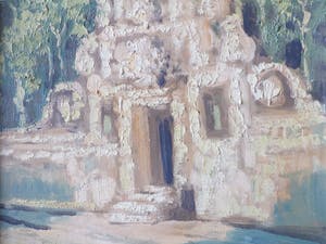 Niet of onleesbaar gesigneerd - Rijkversierde tempelingang - Olieverf op doek kopen? Bied vanaf 1!