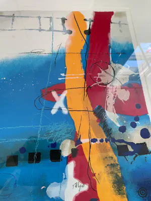 Theo Koster - Zeefdruk - Liggend blauw - Ingelijst (Groot) kopen? Bied vanaf 125!