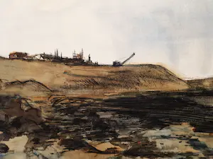 Jelle Hoogstra - Drie (3) fraaie Gouaches"aanleg Europoort en Botlek havens" gesigneerd kopen? Bied vanaf 1!