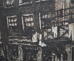 Cornelis Brandenburg - Heldere ets van de O.Z. Achterburgwal Amsterdam kopen? Bied vanaf 70!