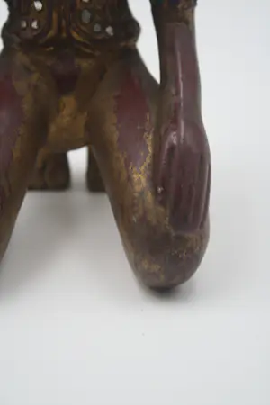 Niet of onleesbaar gesigneerd - Prachtige Zeldzame Oude Vergulde Houten Monnink (20e eeuw) (1) - Hout Verf Glas kopen? Bied vanaf 1!