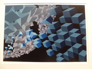 Hans Klaui - Mooi geometrische zeefdruk van Hans Klaui, 1987-7 kopen? Bied vanaf 40!