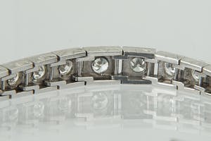 1277 - 14 krt "Art-Deco" witgoud en diamanten dames armband ca1.00ct kopen? Bied vanaf 670!