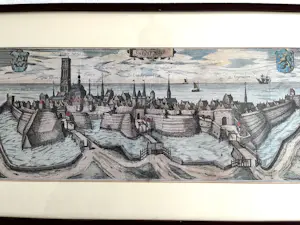 Frans Hogenberg - Herderwich' – Gravure van Harderwijk, Ingelijst kopen? Bied vanaf 50!