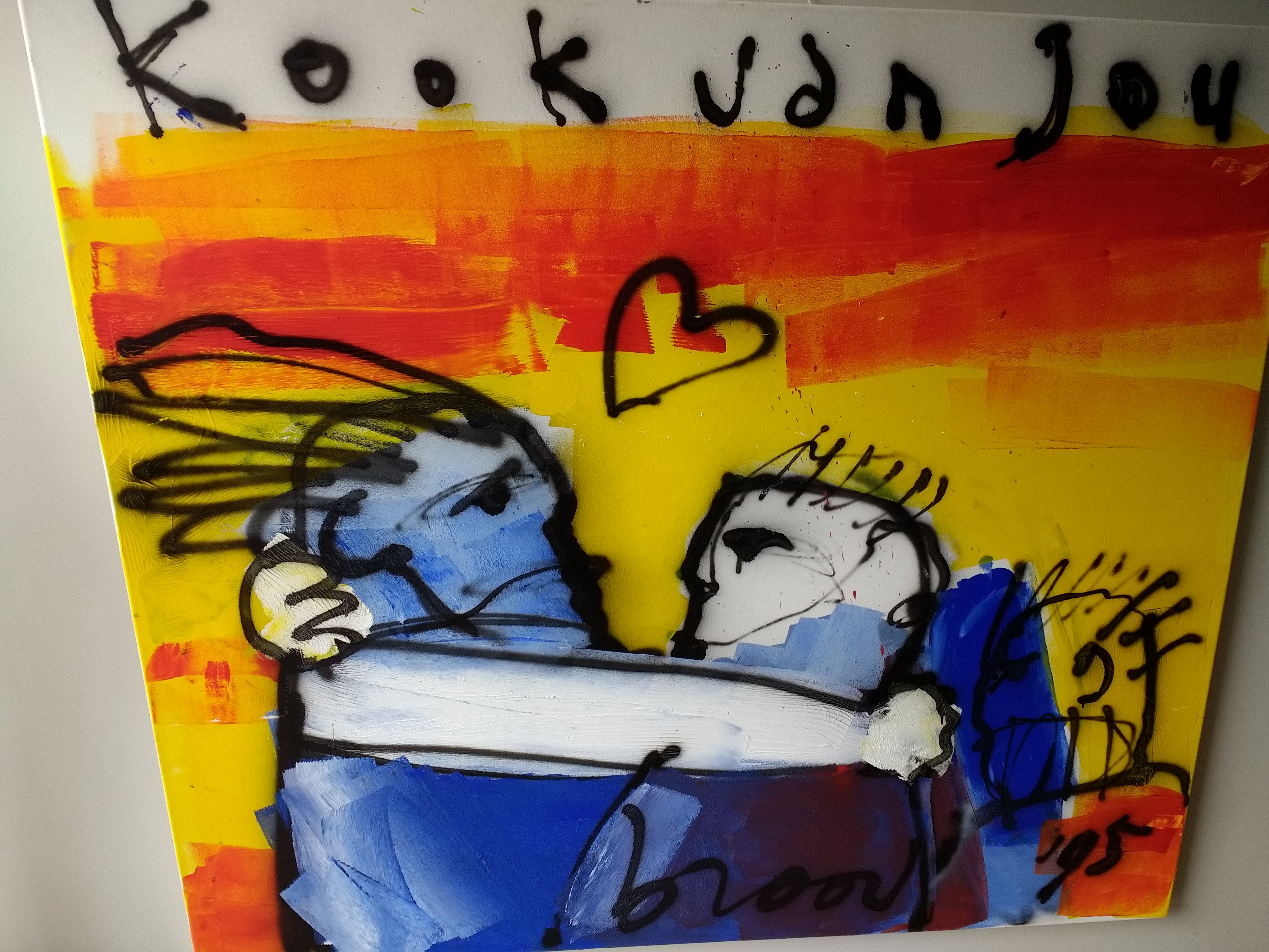 Herman Brood - Zeer groot schilderij 170 x 150 cm , Kook van jou, gesigneerd en gedateerd '95 kopen? Bied vanaf 4500!