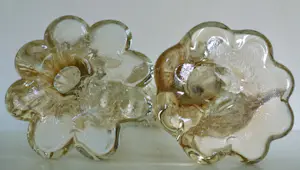 Niet of onleesbaar gesigneerd - Murano Glas - Pair of transparent Vases with Fish (Soliflore) - Glas kopen? Bied vanaf 1!