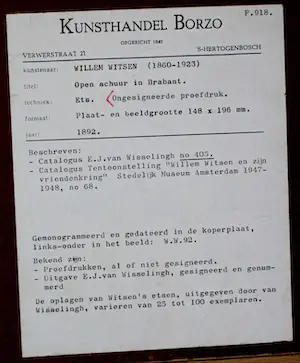 Willem Witsen - Twee ingelijste etsen - 1892 + certificaat Borzo op achterzijde kopen? Bied vanaf 199!