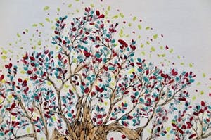 Niet of onleesbaar gesigneerd - Bloeiende Mensenboom (groot intrigerend werk) kopen? Bied vanaf 10!