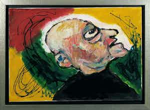 Martin van Wordragen - Gemengde techniek op doek, Vogelaar - Ingelijst verkocht voor € 1!