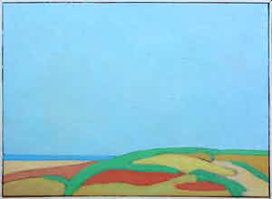 Paul Overhaus - Olieverf op doek, De kust - Ingelijst verkocht voor € 70!