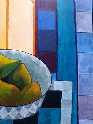 Fenneke van der Elst - Schaal met peren - groot - unicum kopen? Bied vanaf 110!