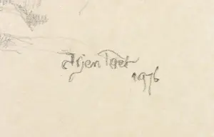 Arjen Toet - Potloodtekening, Antiloop kopen? Bied vanaf 1!